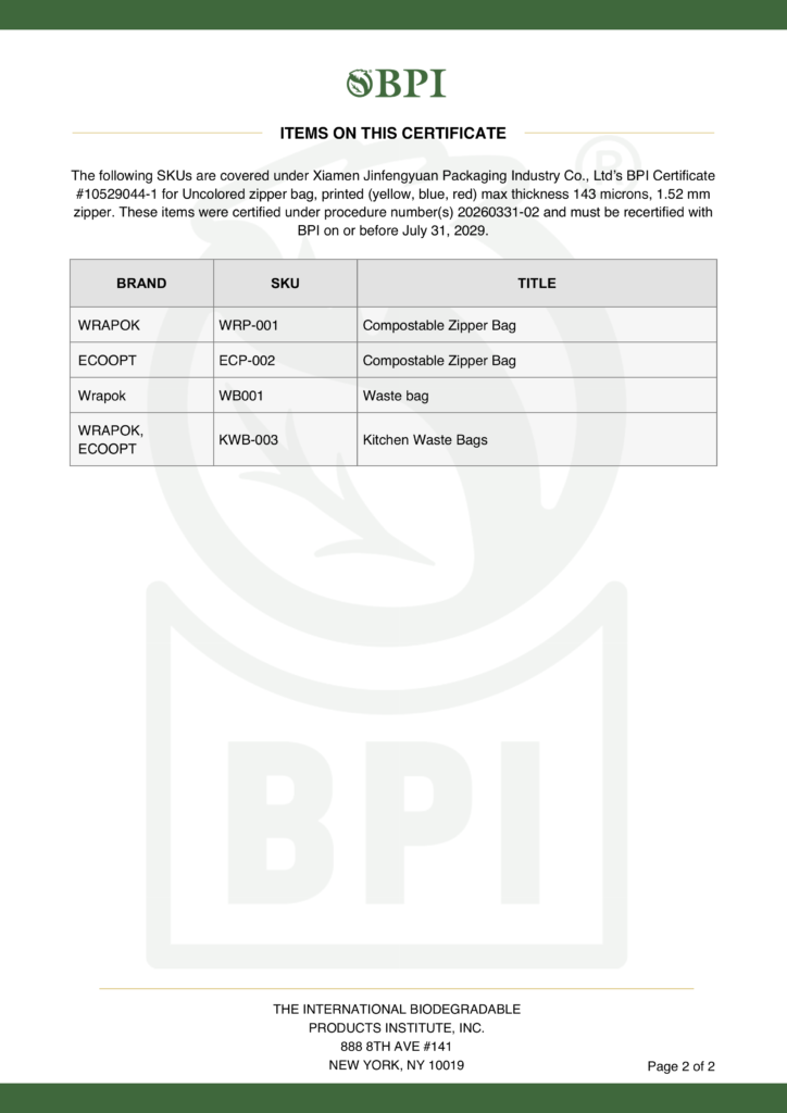 Certifications bpi certificate xiamen jinfengyu...y co., ltd 10529044 1 07 30 2026 2